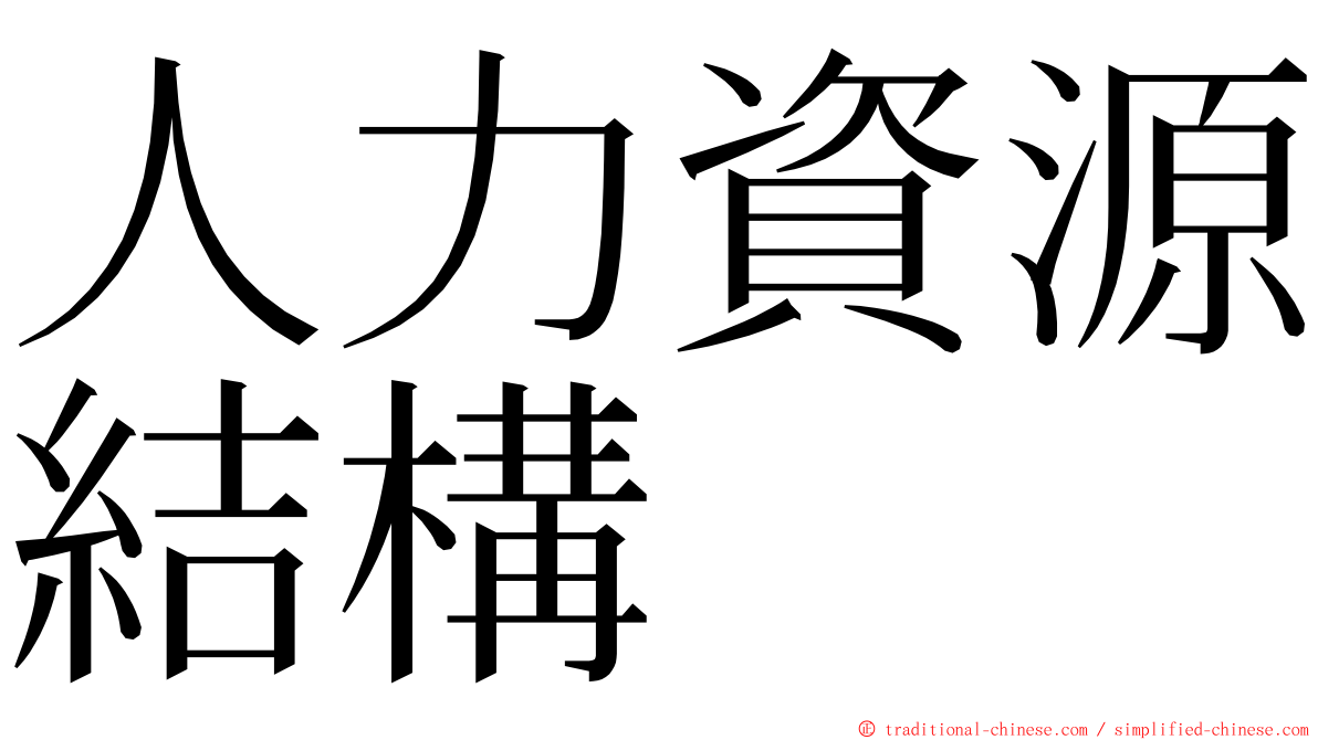 人力資源結構 ming font