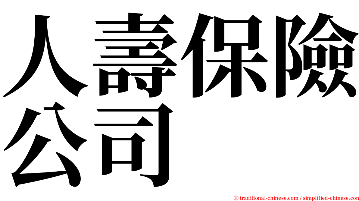 人壽保險公司 serif font