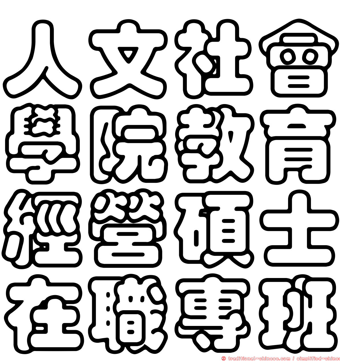 人文社會學院教育經營碩士在職專班
