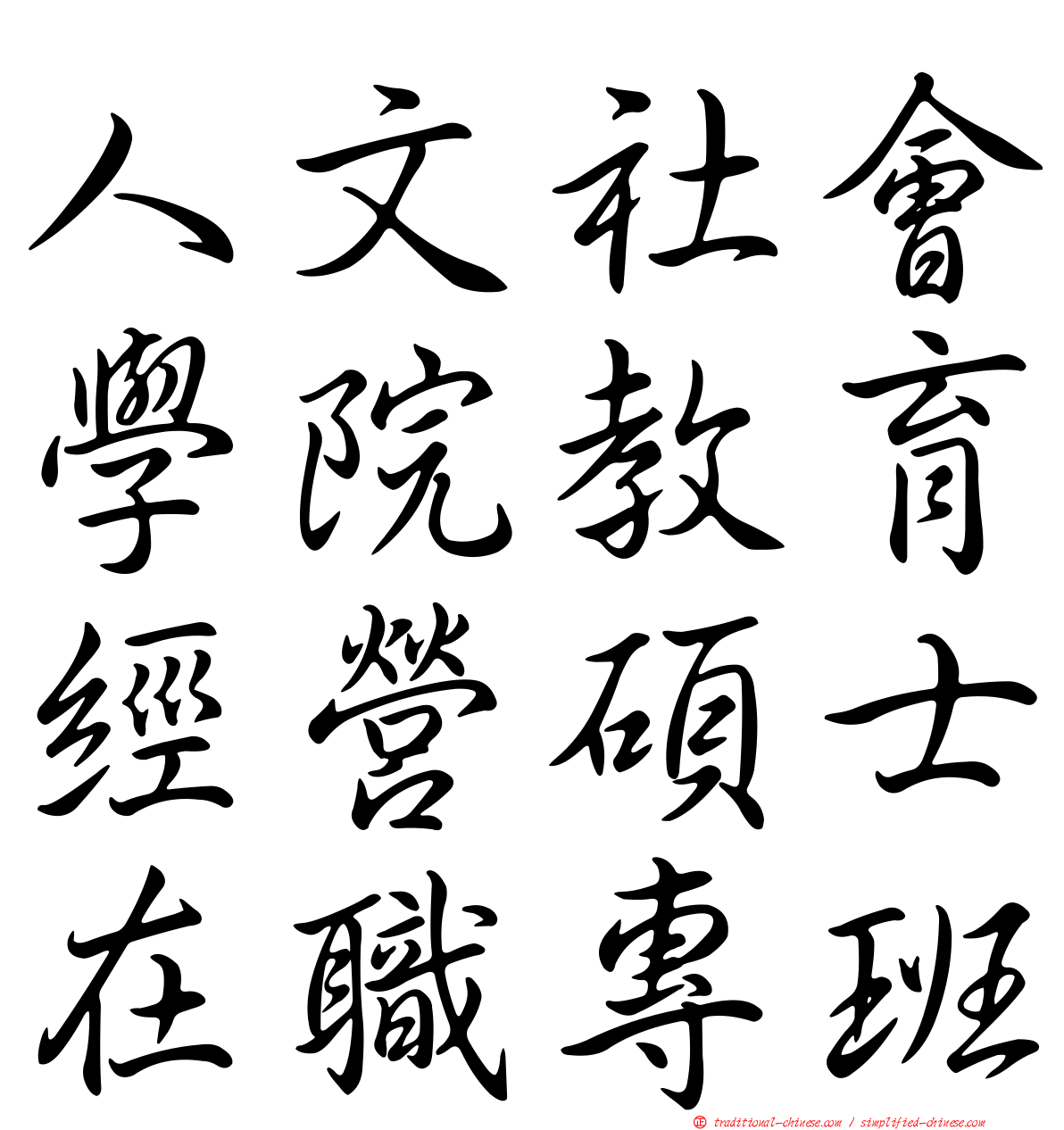 人文社會學院教育經營碩士在職專班