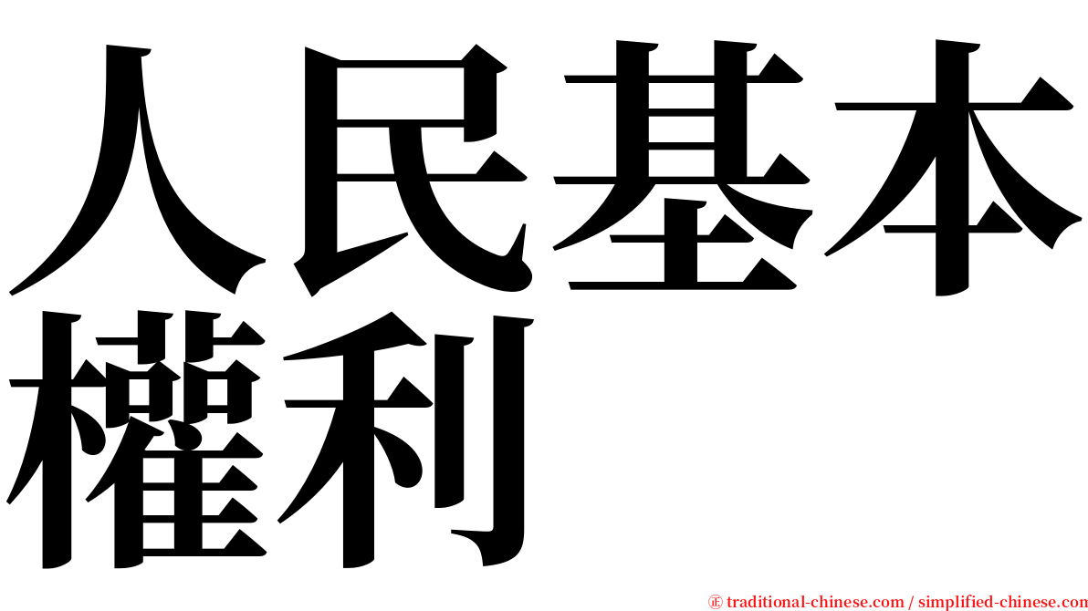 人民基本權利 serif font