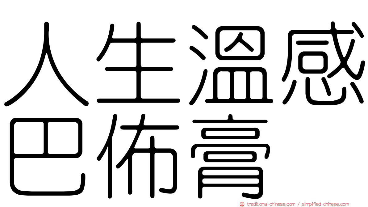 人生溫感巴佈膏