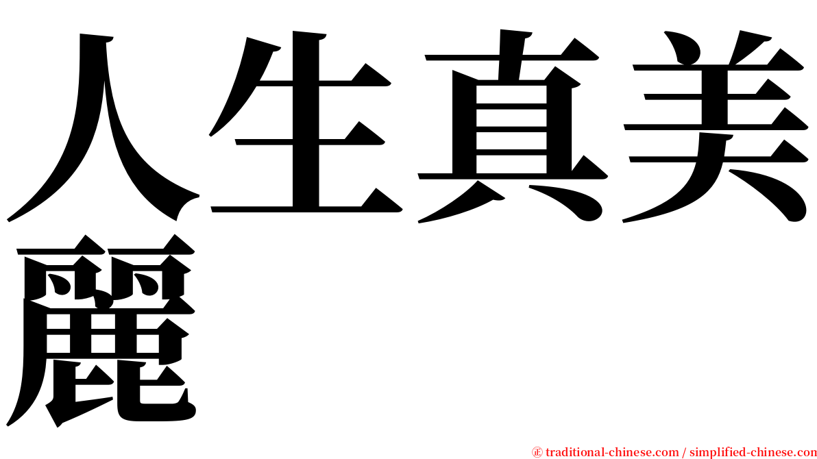 人生真美麗 serif font