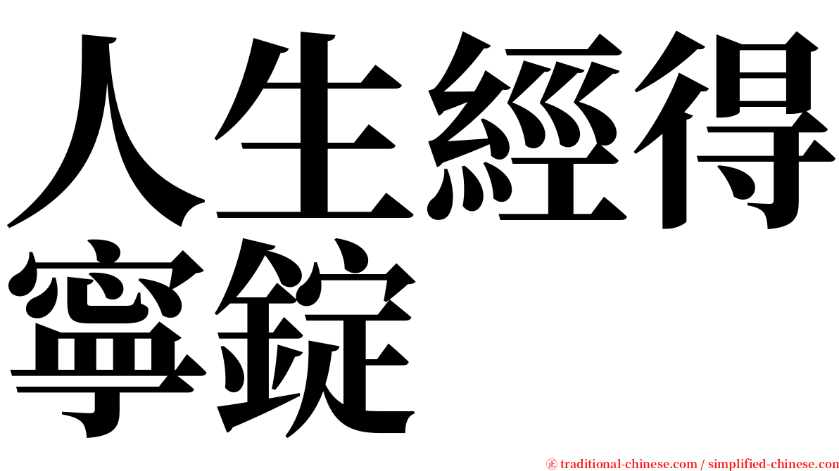 人生經得寧錠 serif font