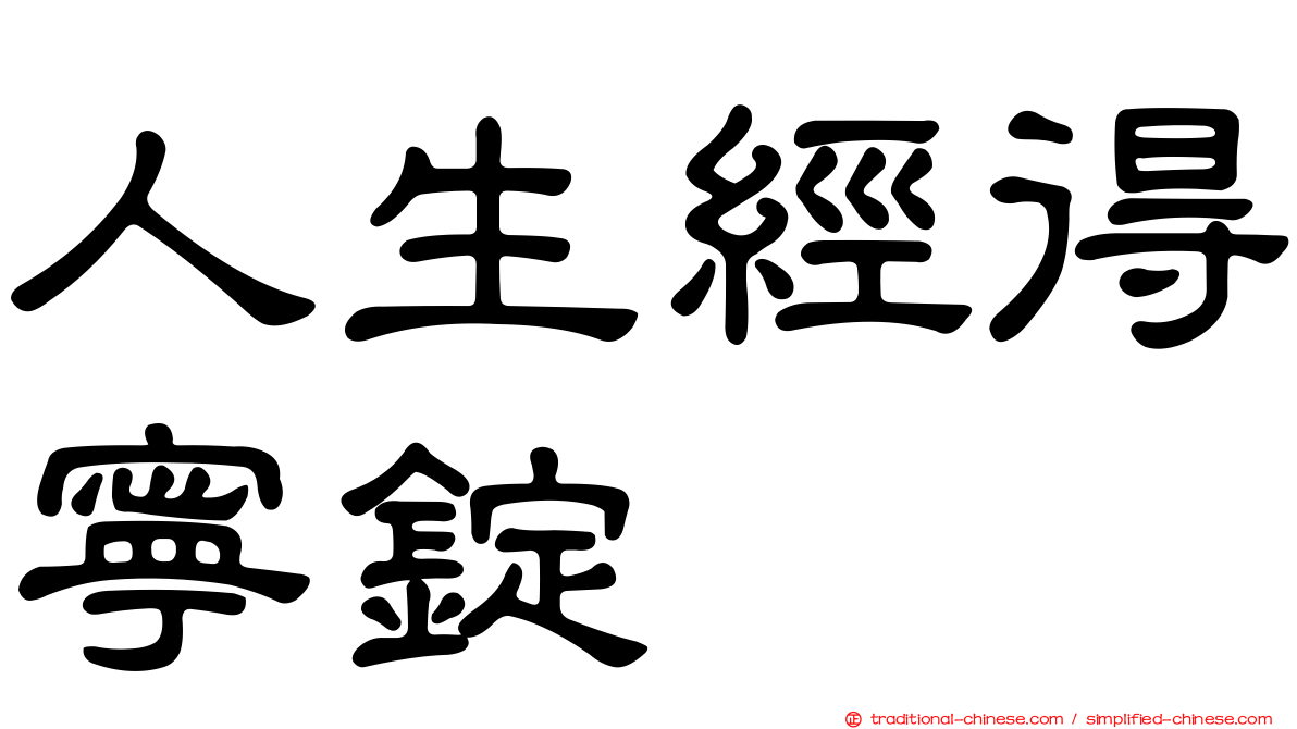 人生經得寧錠
