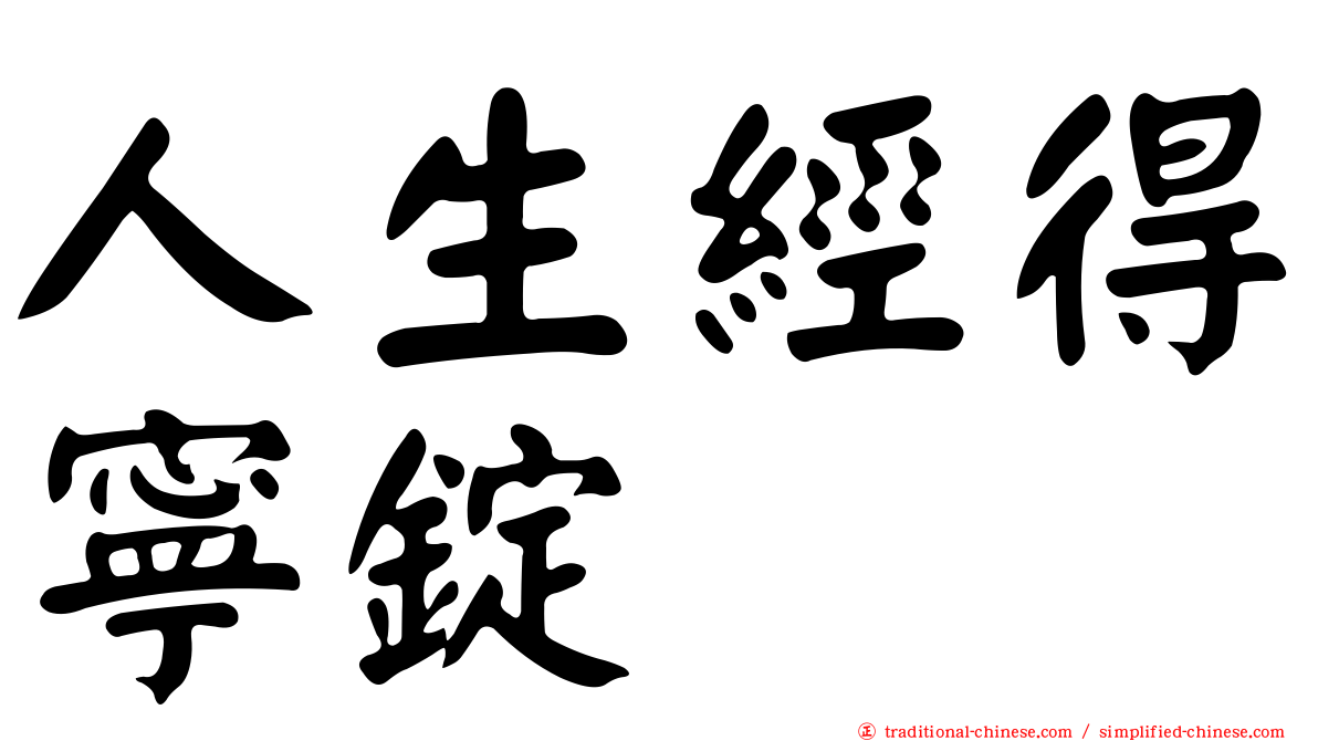 人生經得寧錠