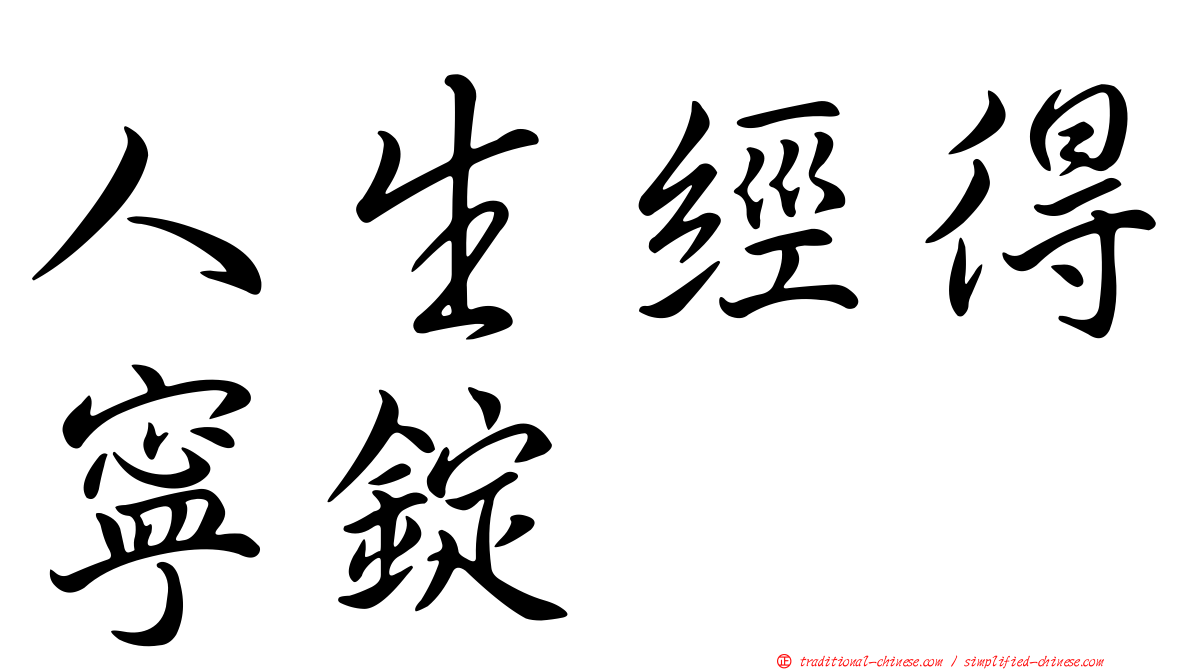 人生經得寧錠