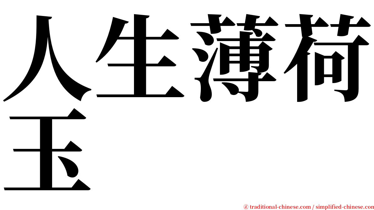 人生薄荷玉 serif font