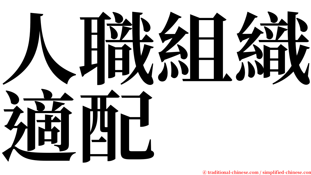 人職組織適配 serif font