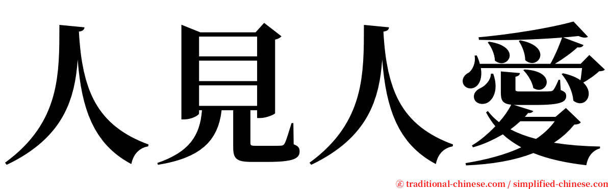 人見人愛 serif font