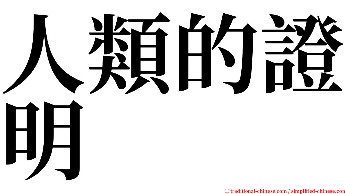 人類的證明 serif font