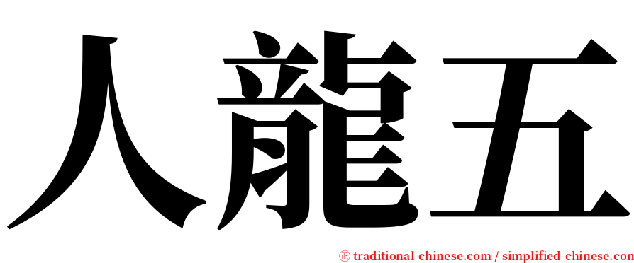 人龍五 serif font