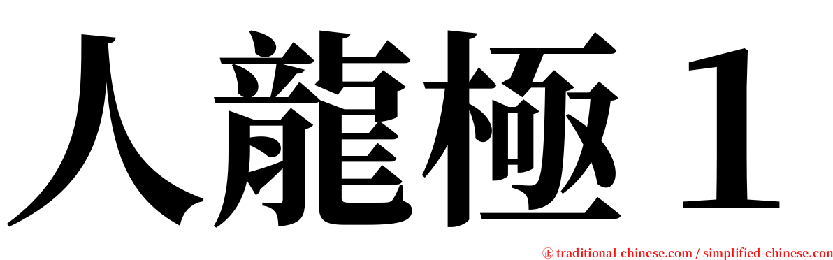 人龍極１ serif font