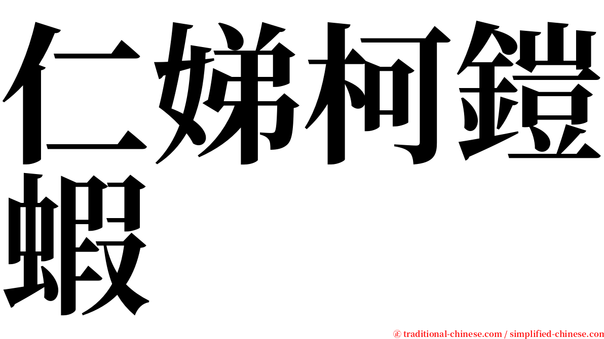 仁娣柯鎧蝦 serif font