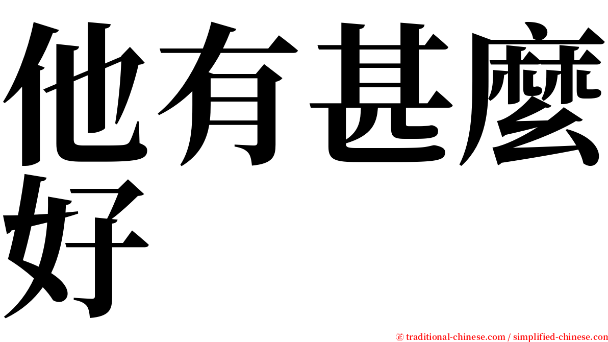 他有甚麼好 serif font