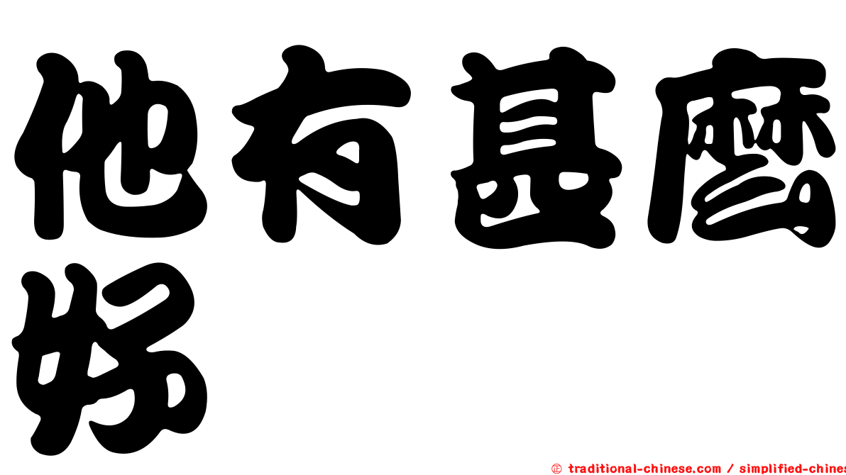 他有甚麼好