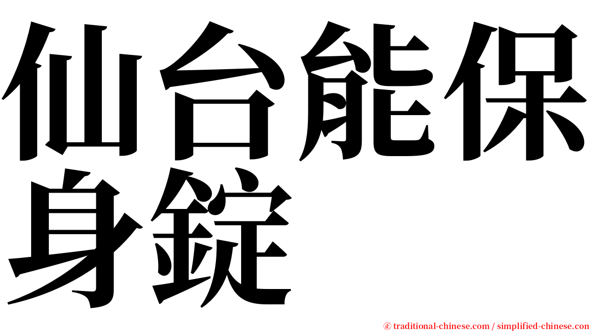 仙台能保身錠 serif font