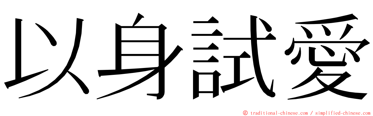 以身試愛 ming font