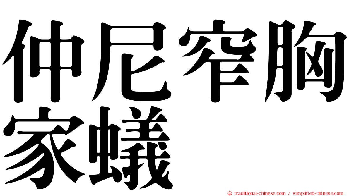 仲尼窄胸家蟻