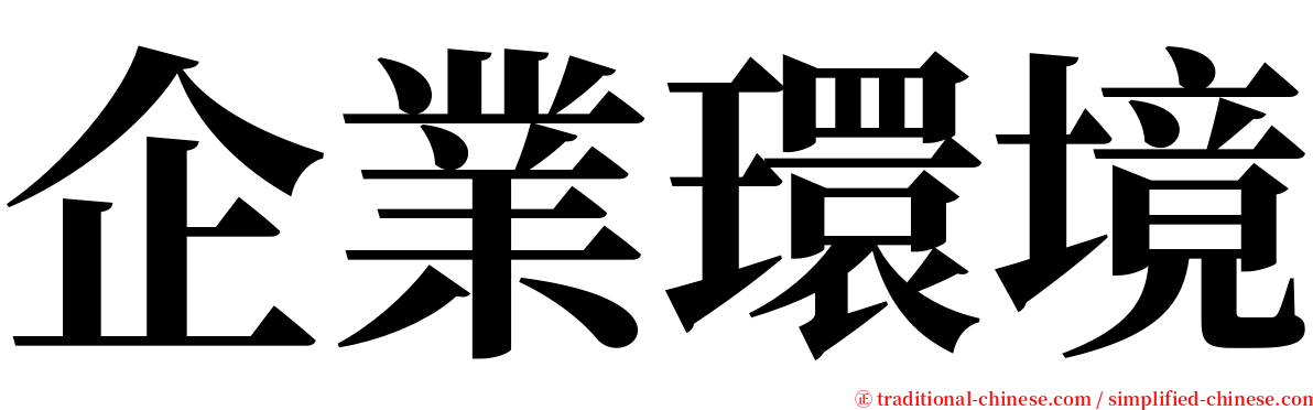 企業環境 serif font