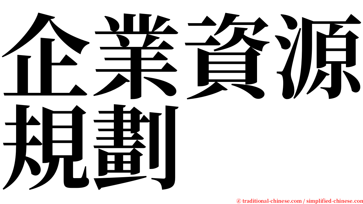 企業資源規劃 serif font