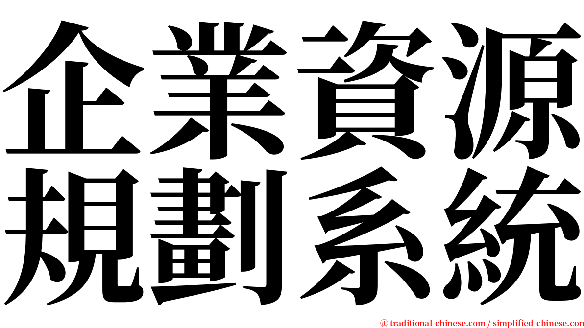 企業資源規劃系統 serif font