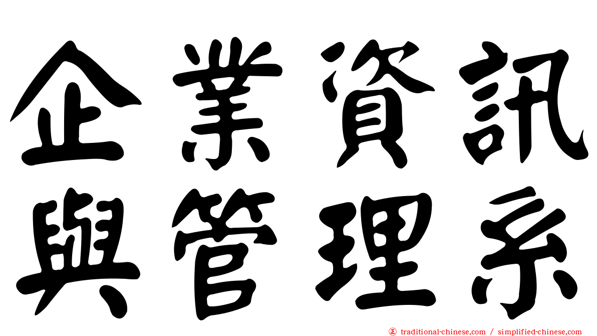 企業資訊與管理系
