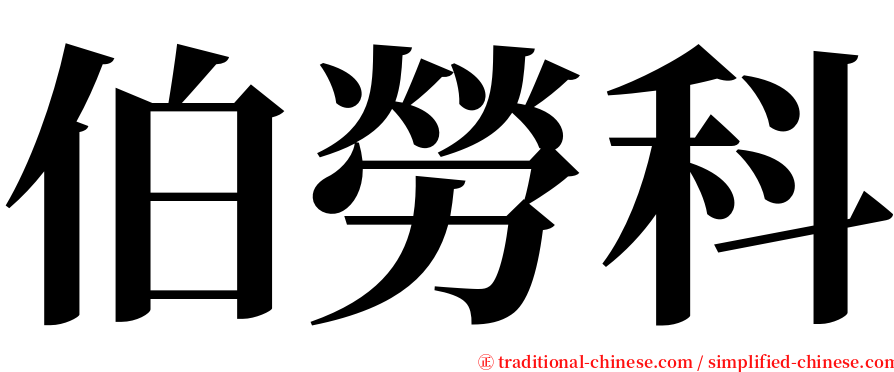 伯勞科 serif font