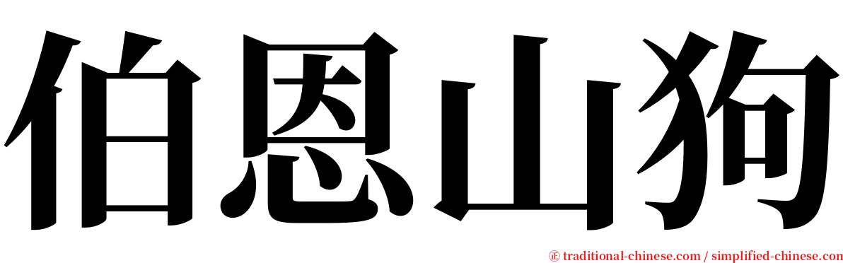 伯恩山狗 serif font