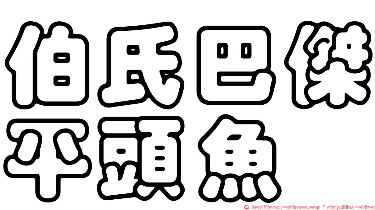 伯氏巴傑平頭魚