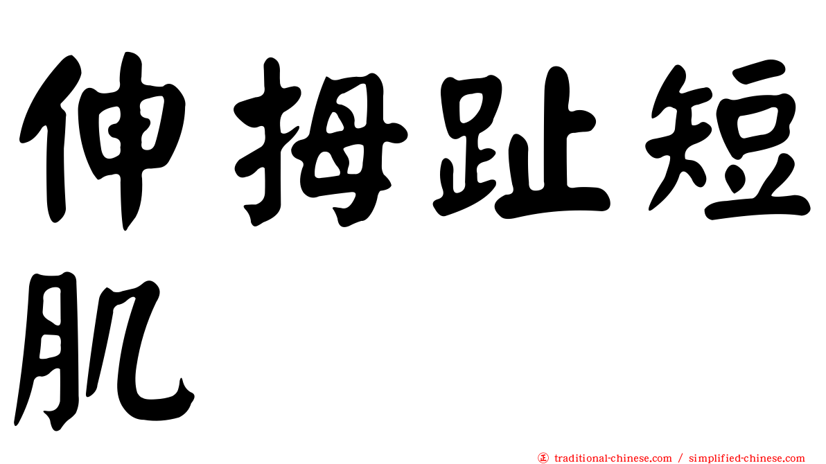 伸拇趾短肌