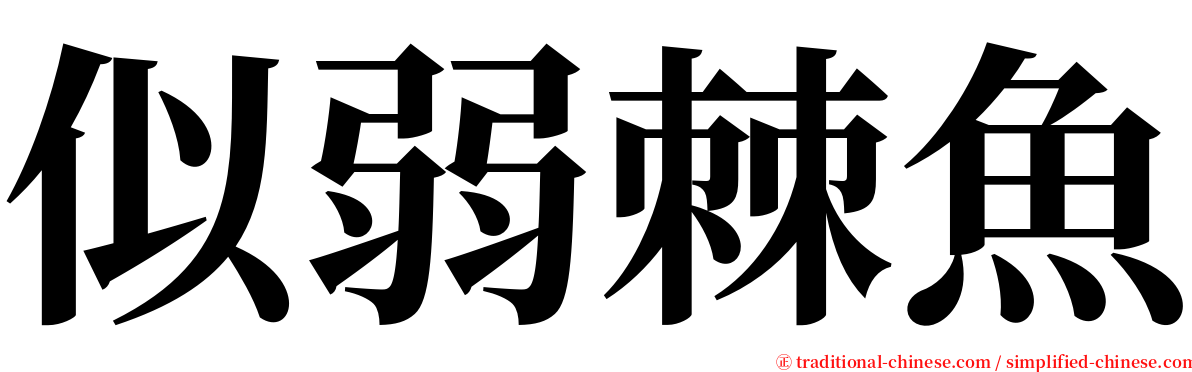 似弱棘魚 serif font