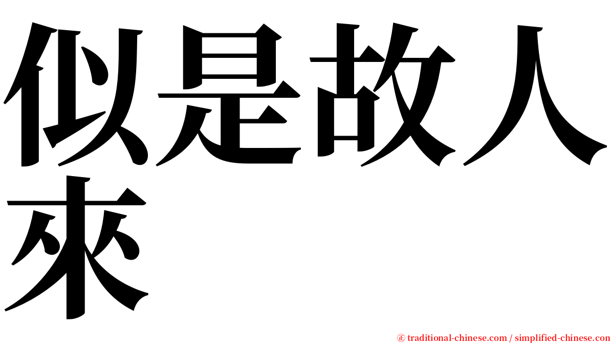 似是故人來 serif font