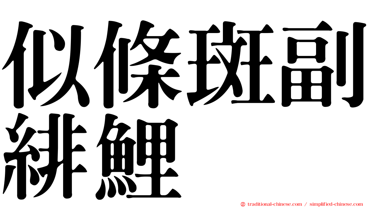 似條斑副緋鯉