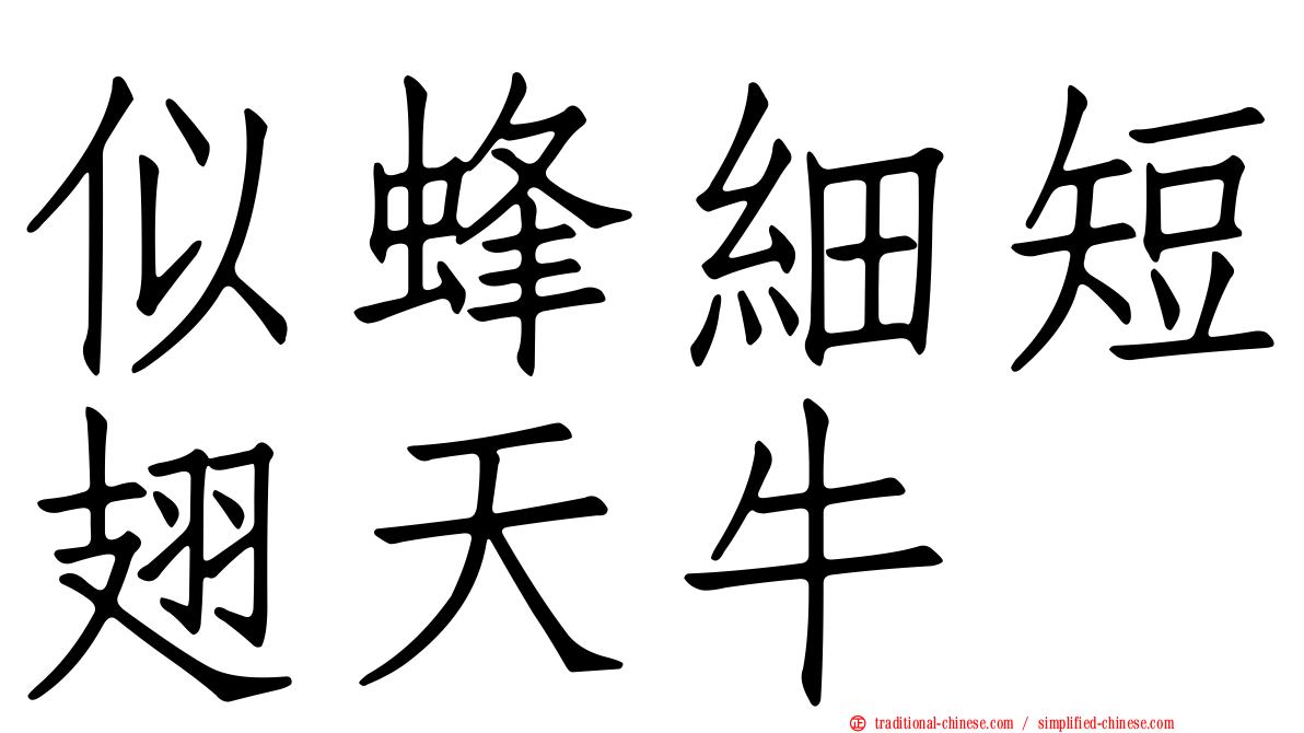似蜂細短翅天牛