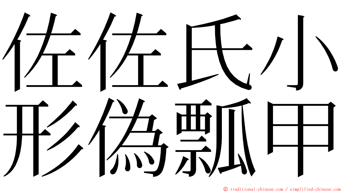 佐佐氏小形偽瓢甲 ming font