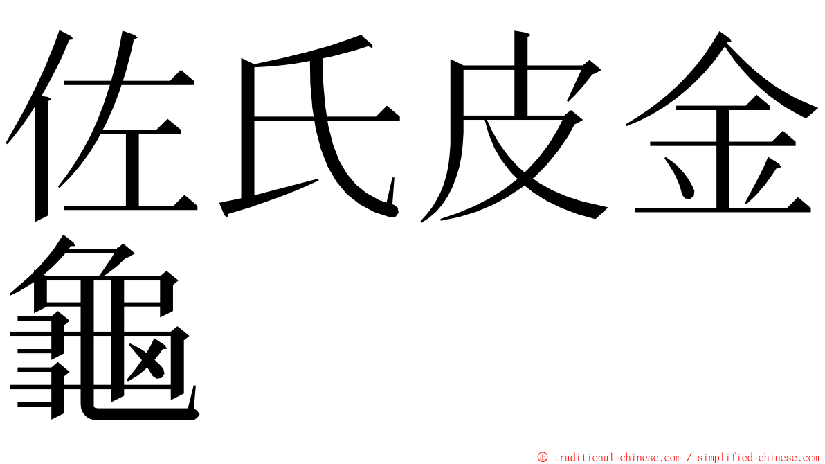 佐氏皮金龜 ming font