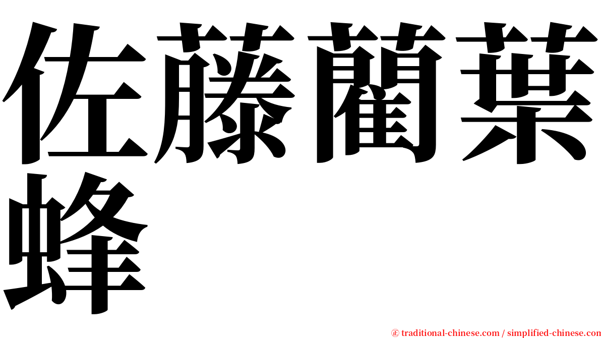 佐藤藺葉蜂 serif font