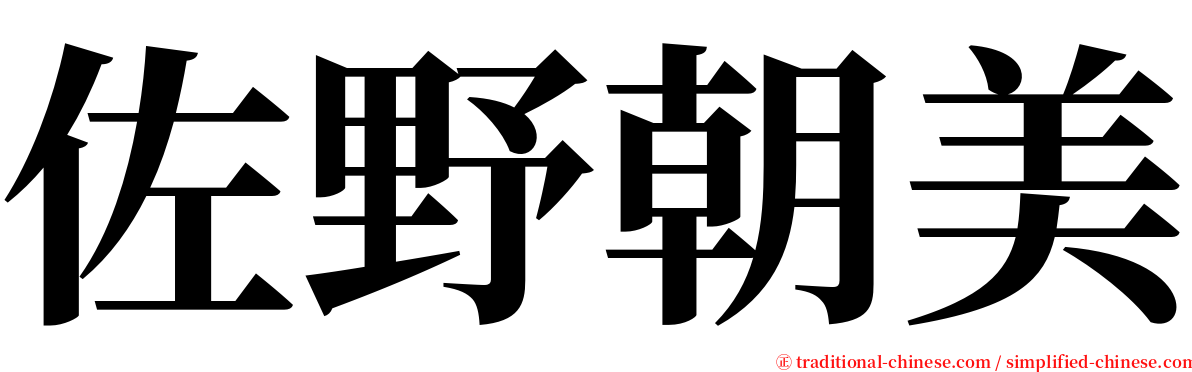 佐野朝美 serif font