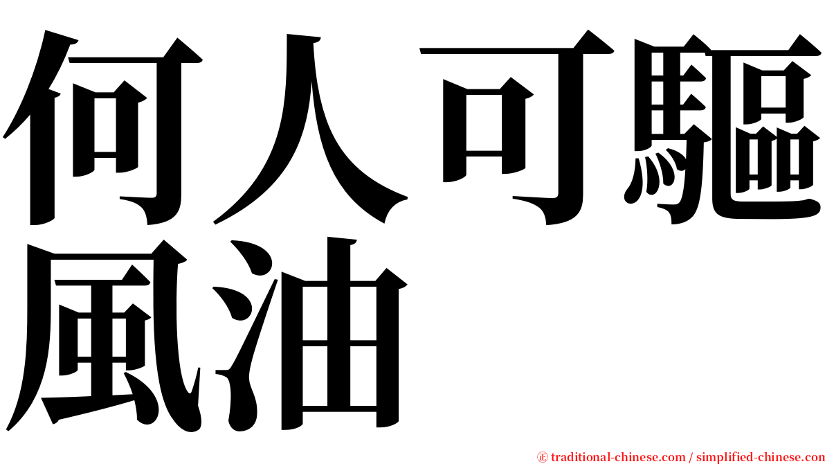 何人可驅風油 serif font
