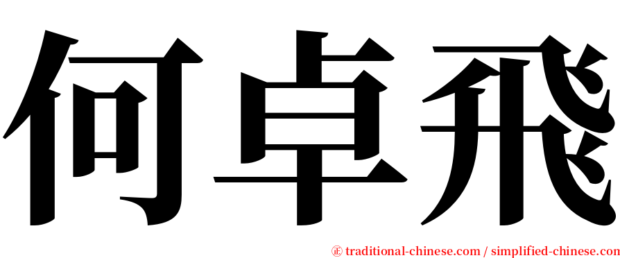 何卓飛 serif font