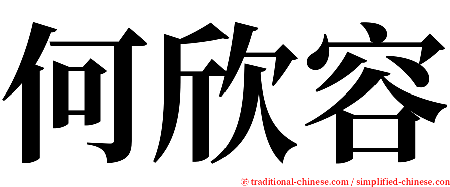 何欣容 serif font