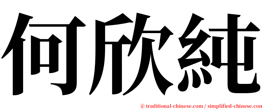 何欣純 serif font