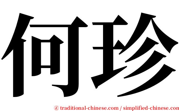 何珍 serif font