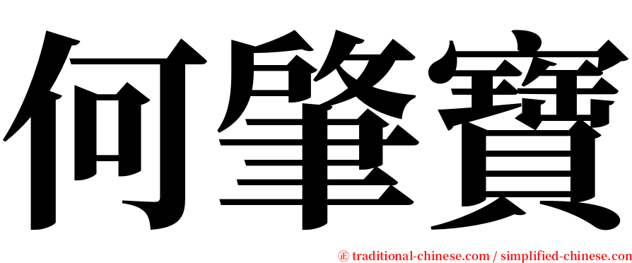 何肇寶 serif font