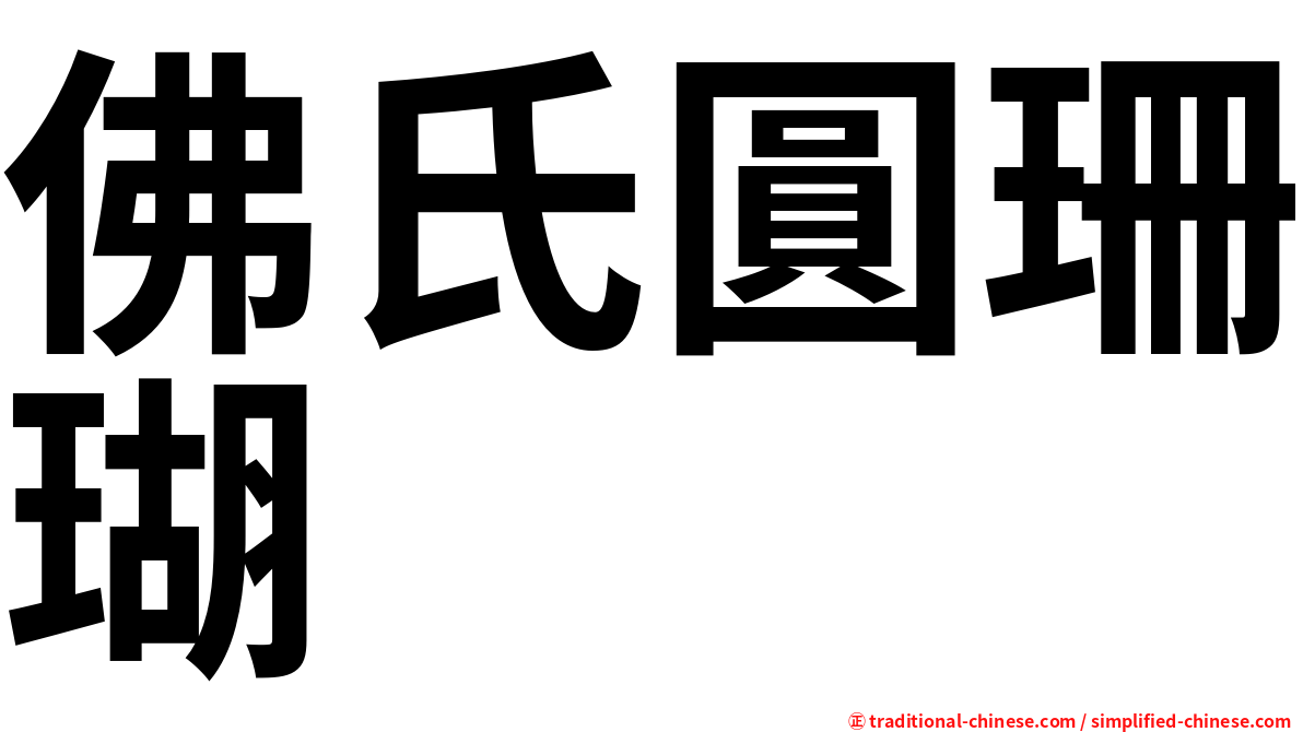 佛氏圓珊瑚