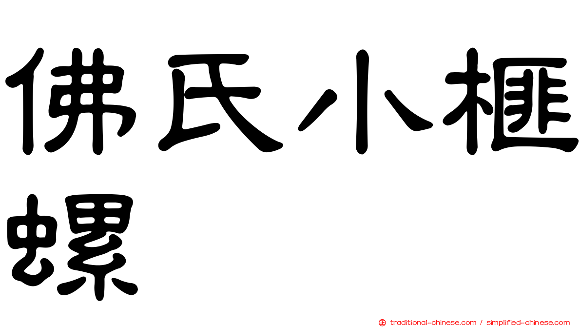 佛氏小榧螺
