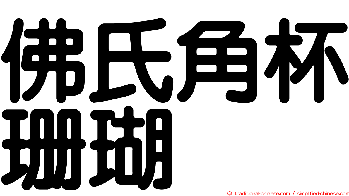 佛氏角杯珊瑚