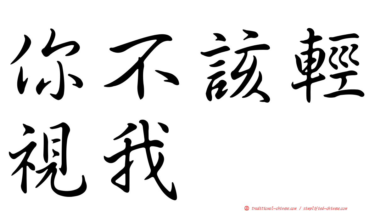 你不該輕視我