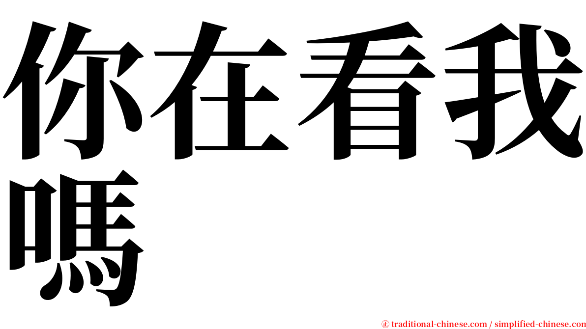 你在看我嗎 serif font